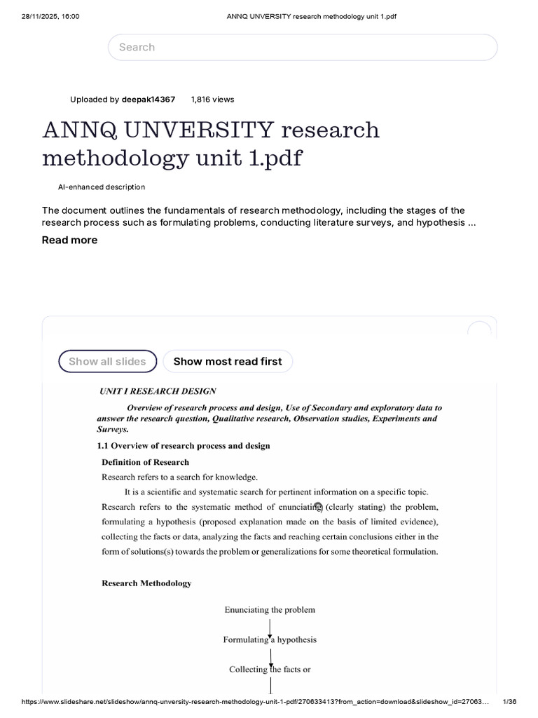 Research Methodology Basics at ANNQ | PDF | Methodology | Procedural ...