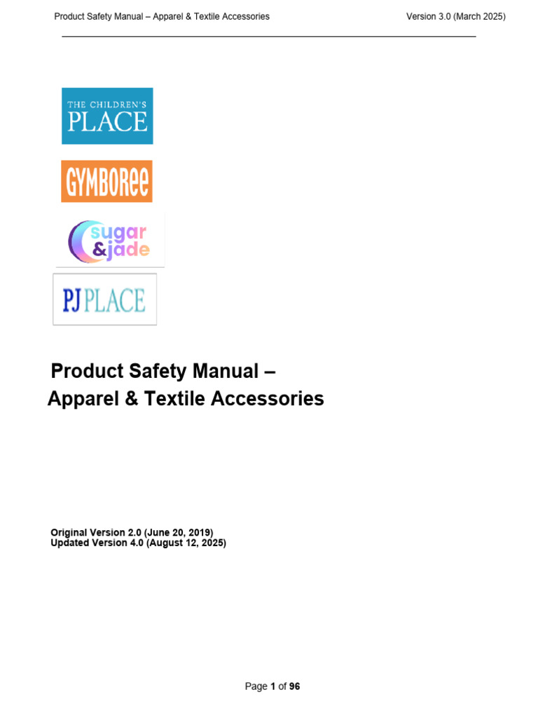 Apparel & Textile Safety Manual 3.0 | PDF | Textiles | Safety