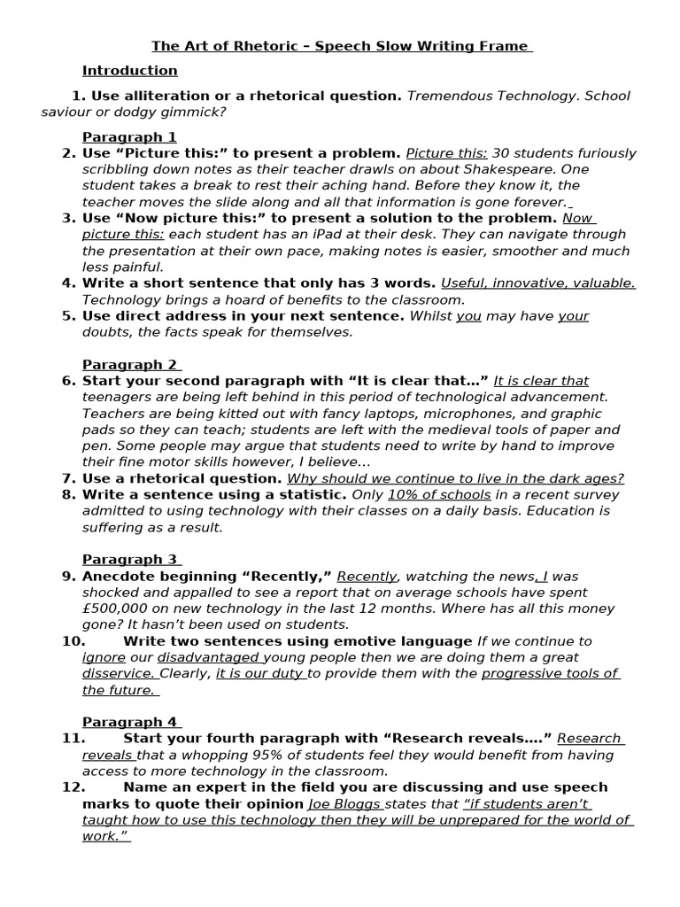 Rhetoric Techniques for Engaging Speeches | PDF