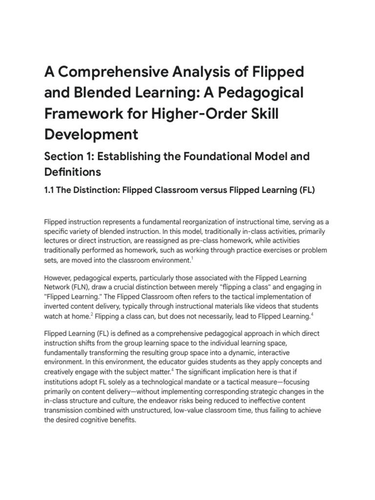 Flipped Learning Framework Explained | PDF | Learning | Pedagogy