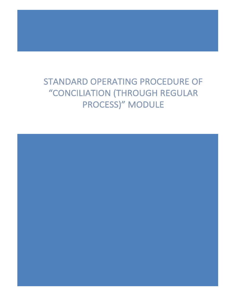 Conciliation SOP: Regular Process Guide | PDF