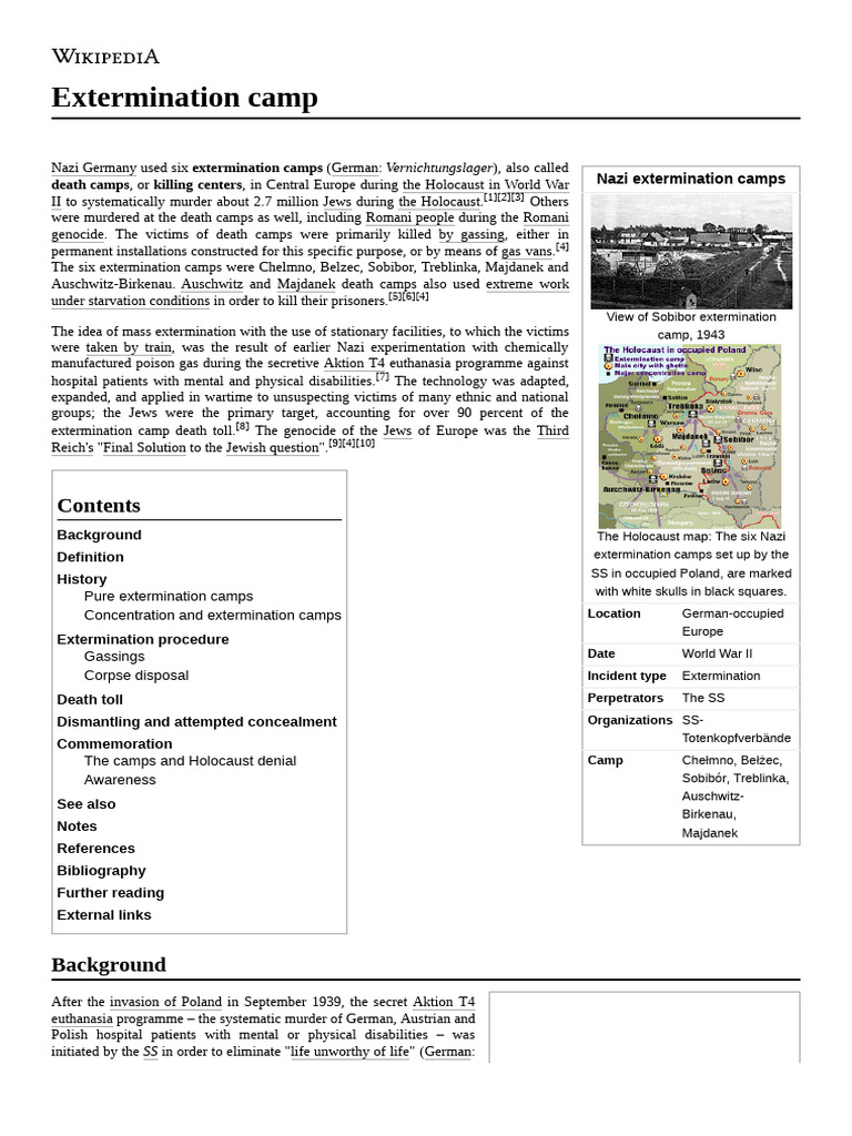 Extermination Camp | PDF | Extermination Camp | Auschwitz Concentration ...