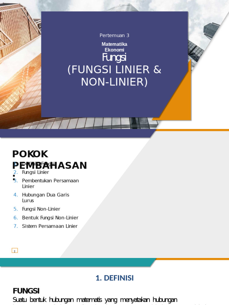 Fungsi Linier dan Non-Linier dalam Ekonomi | PDF