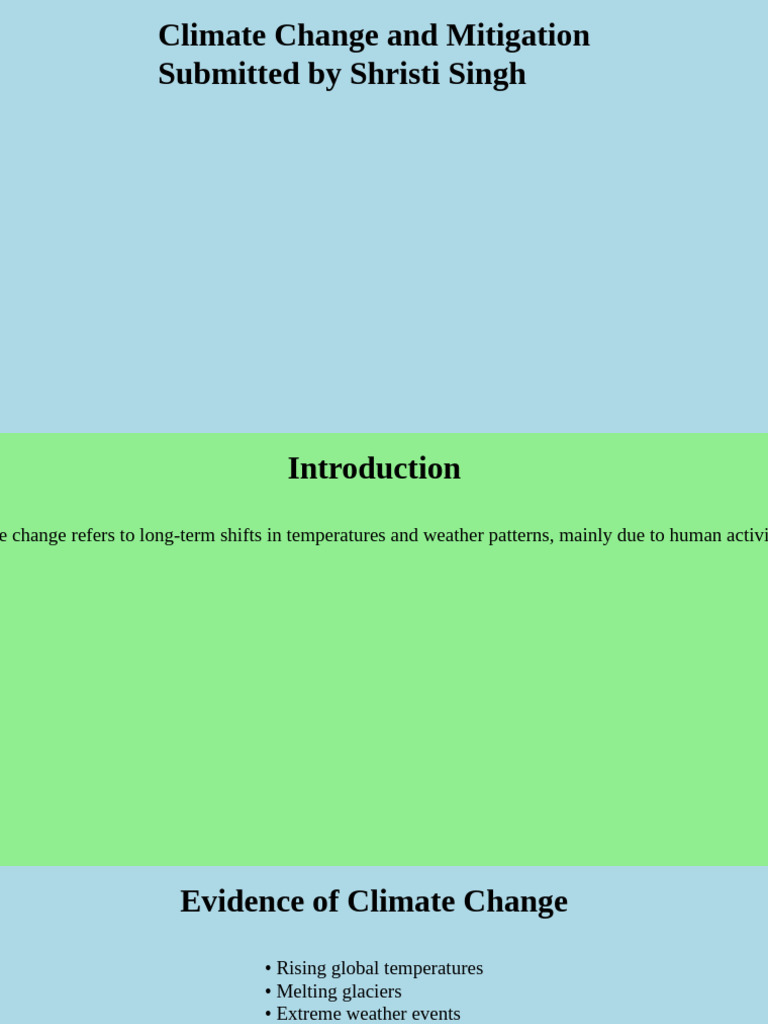 Climate Change and Mitigation Final | PDF