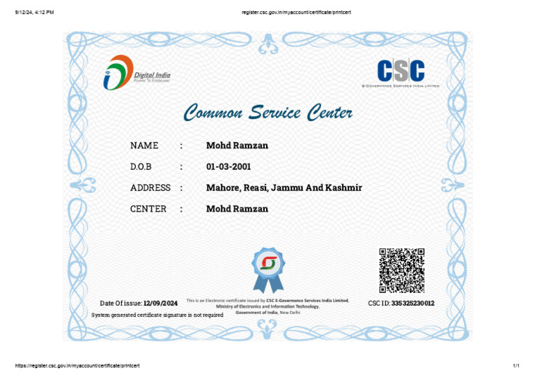 CSC Certif | PDF
