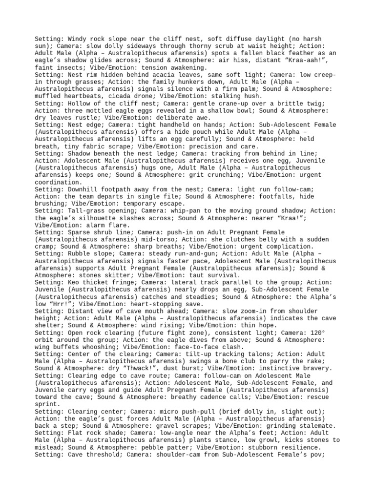 DAWN Savanna Script Full Continuity | PDF | Zoology