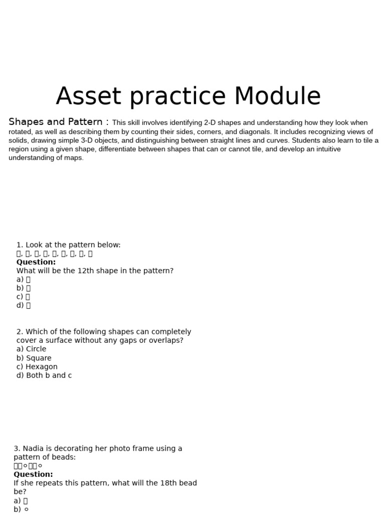 Shapes and Patterns Learning Module | PDF