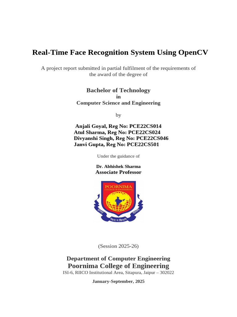 Real-Time Face Recognition Attendance System | PDF