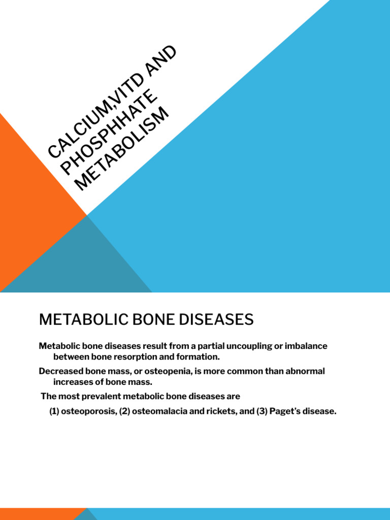 9.1 Metabolic Bone Disorder | PDF | Bone | Osteoporosis