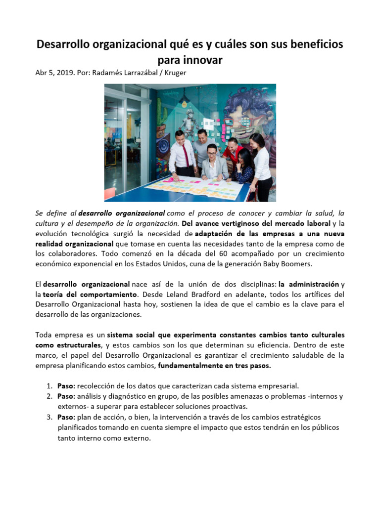 Beneficios del Desarrollo Organizacional | PDF | Gestión de recursos ...