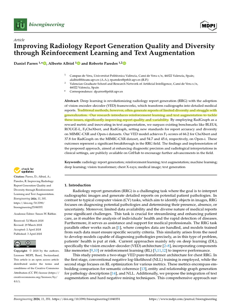 Enhancing Radiology Reports with AI | PDF | Radiology | Deep Learning