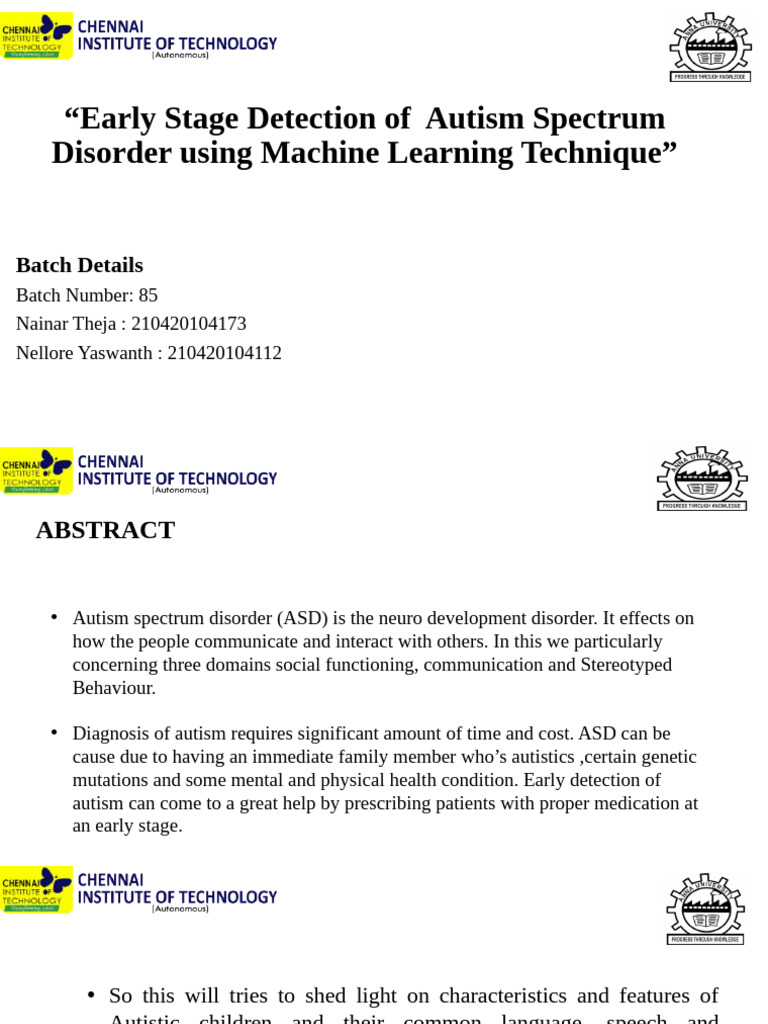 Early Autism Detection with Machine Learning | PDF | Autism | Mental ...