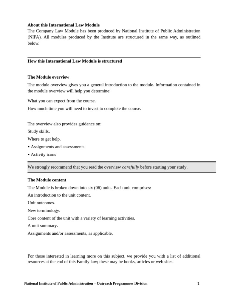 LLB 303 Mdodule International Law Module (Final Final) | PDF ...
