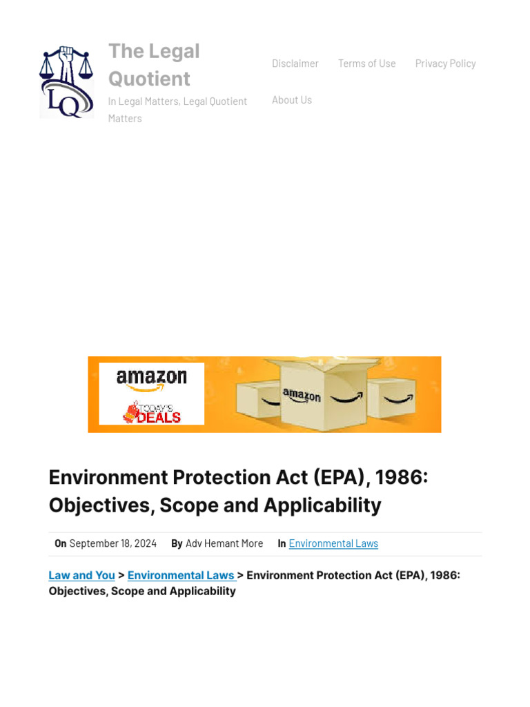 Environment Protection Act 1986 Overview | PDF | Environmental ...