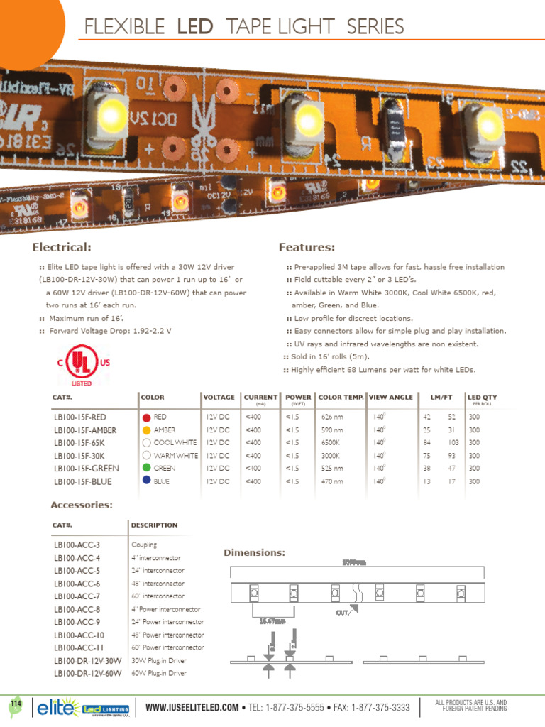 lb100-15f-30k.pdf | PDF | Light Emitting Diode | Electronics