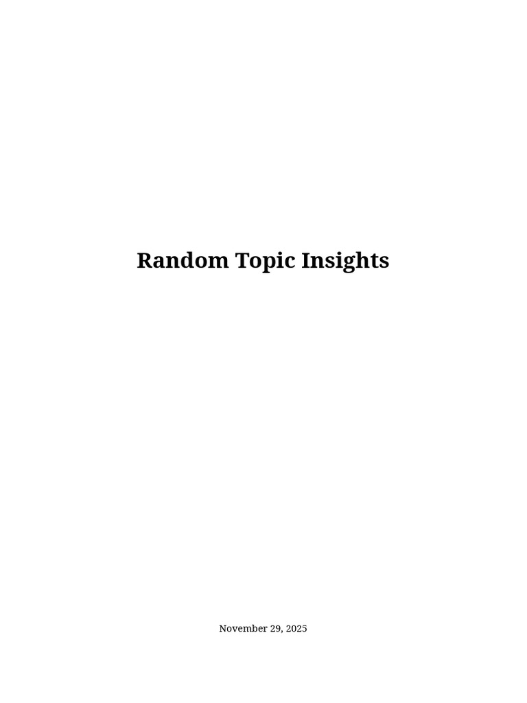 Random Topic Insights | PDF | Mindfulness | Quantum Computing
