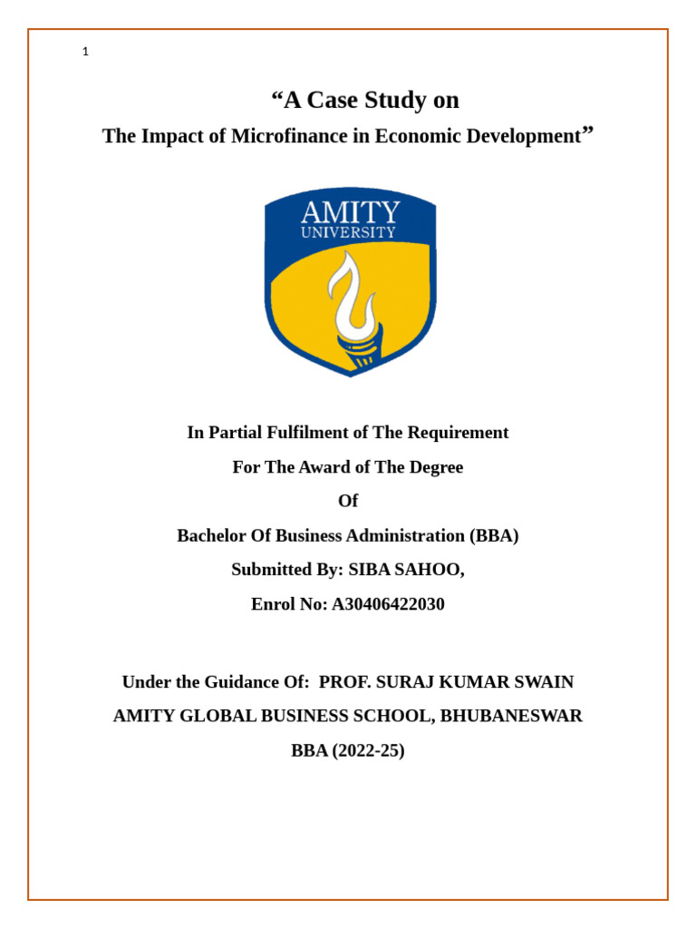 A Case Study On The Impact of Microfinance in Economic Development ...