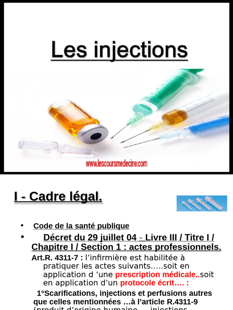 Guide des injections médicales essentielles | PDF