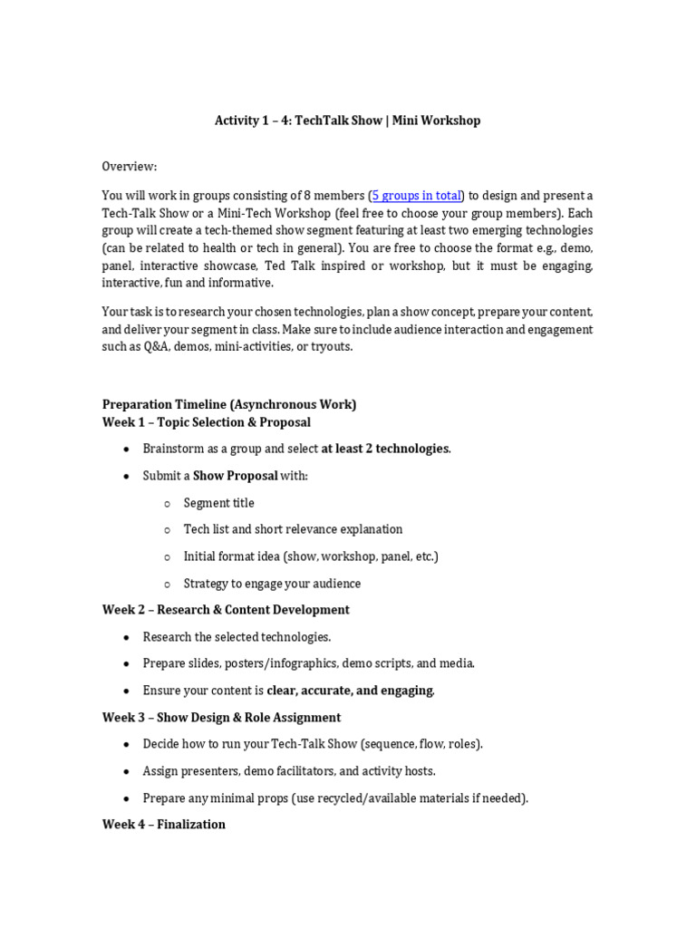 TechTalk Show Workshop Guide | PDF | Human Communication | Communication