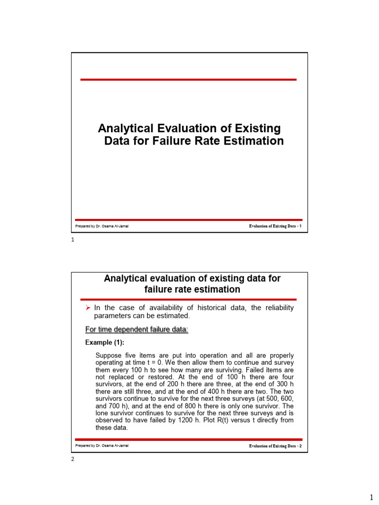 Failure Rate Estimation Techniques | PDF | Statistical Theory ...