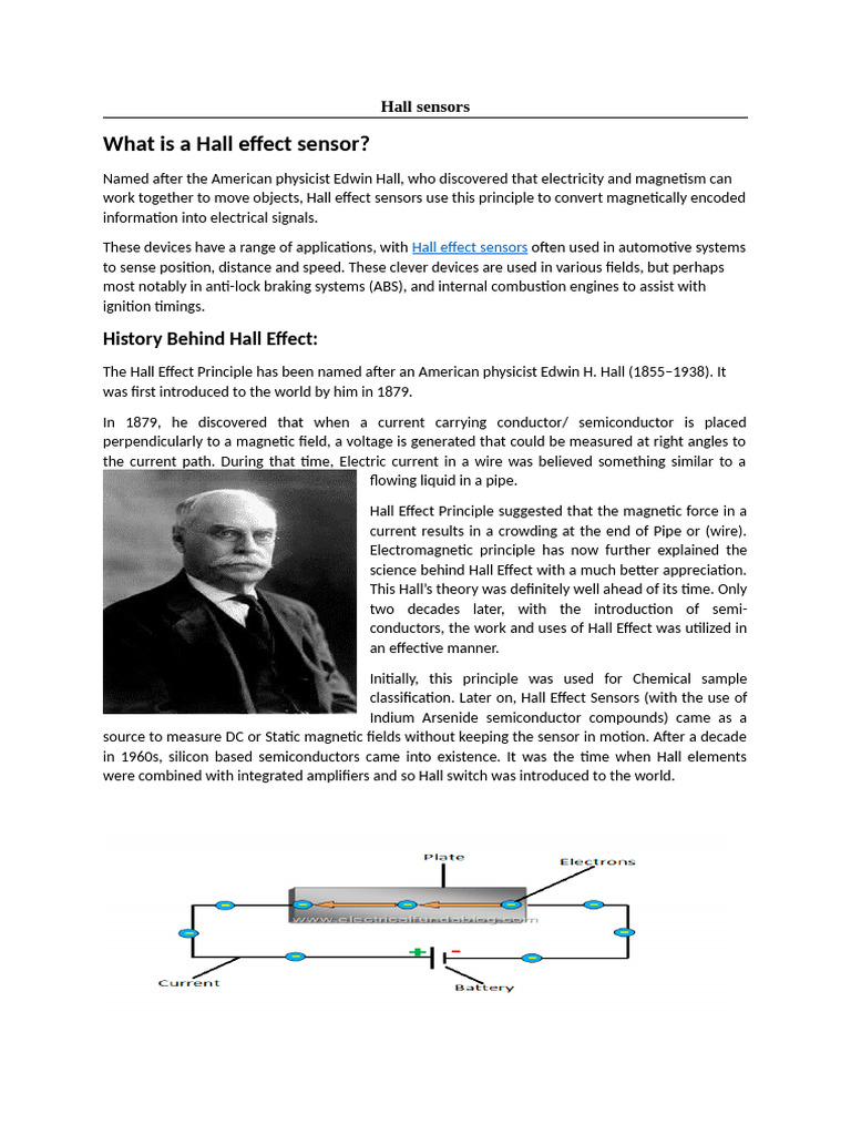 Understanding Hall Effect Sensors | PDF | Electric Current | Voltage