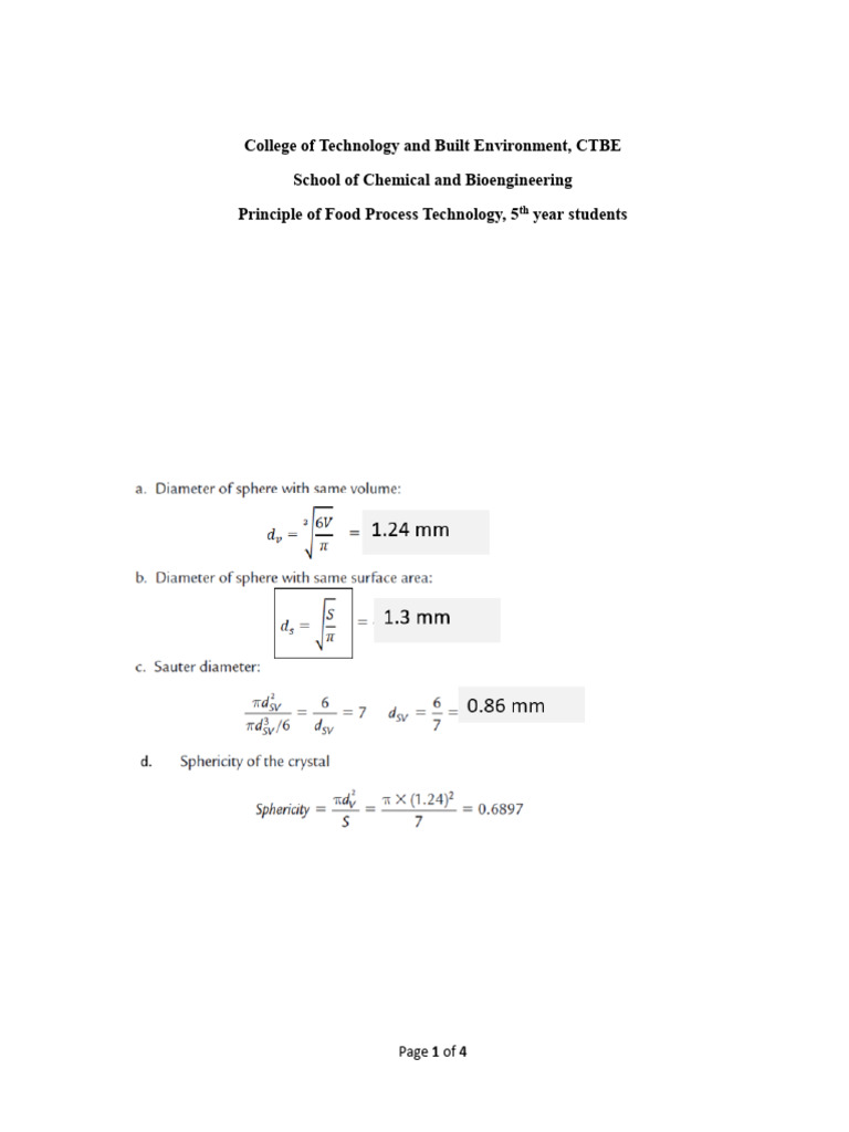 Food Process Technology: Size Reduction Analysis | PDF