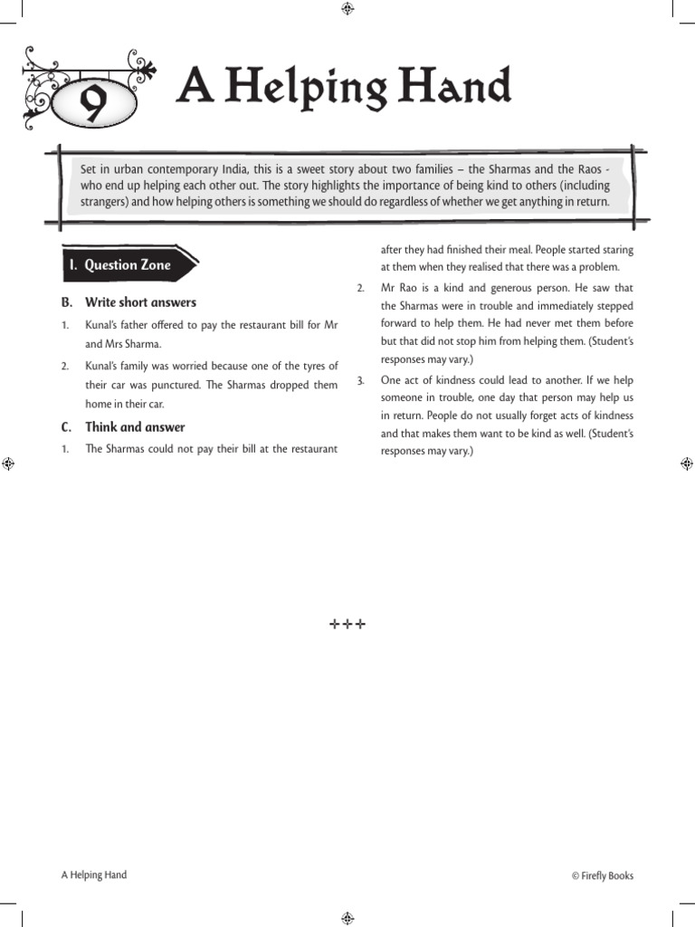 A Helping Hand: I. Question Zone | PDF