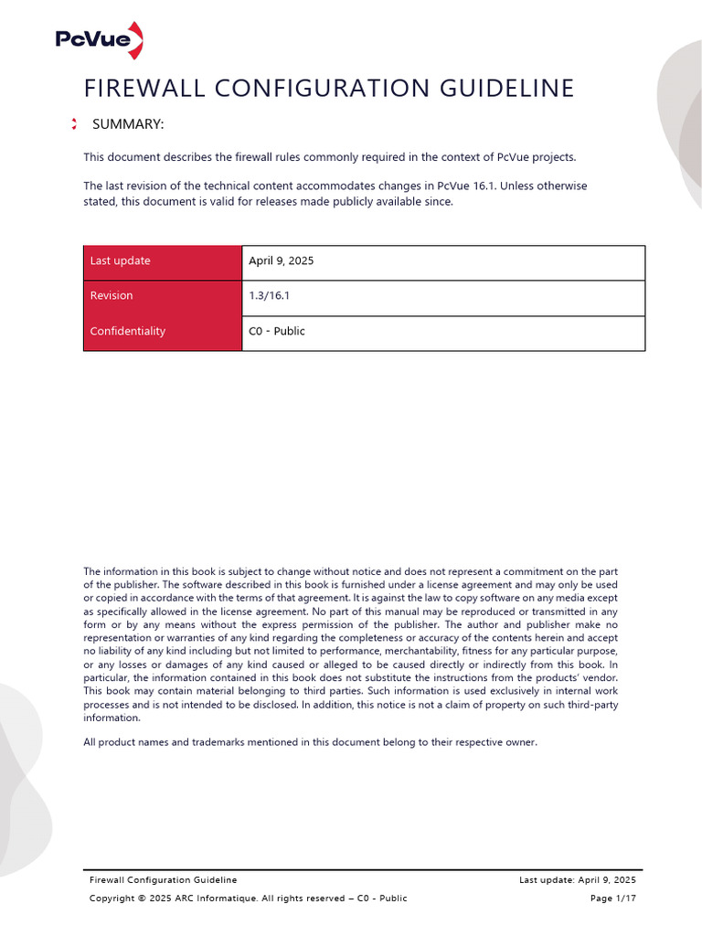 Firewall Rules for PcVue Projects | PDF | Port (Computer Networking ...