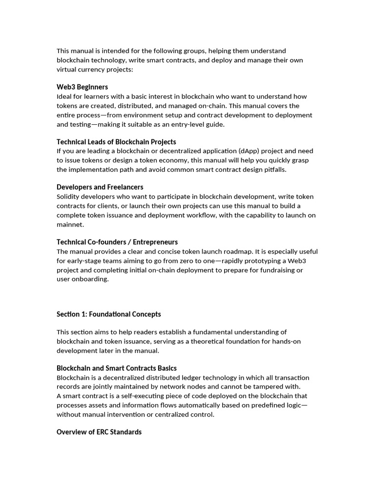 Brief Introduction To Token and Smart Contract Issuance | PDF ...