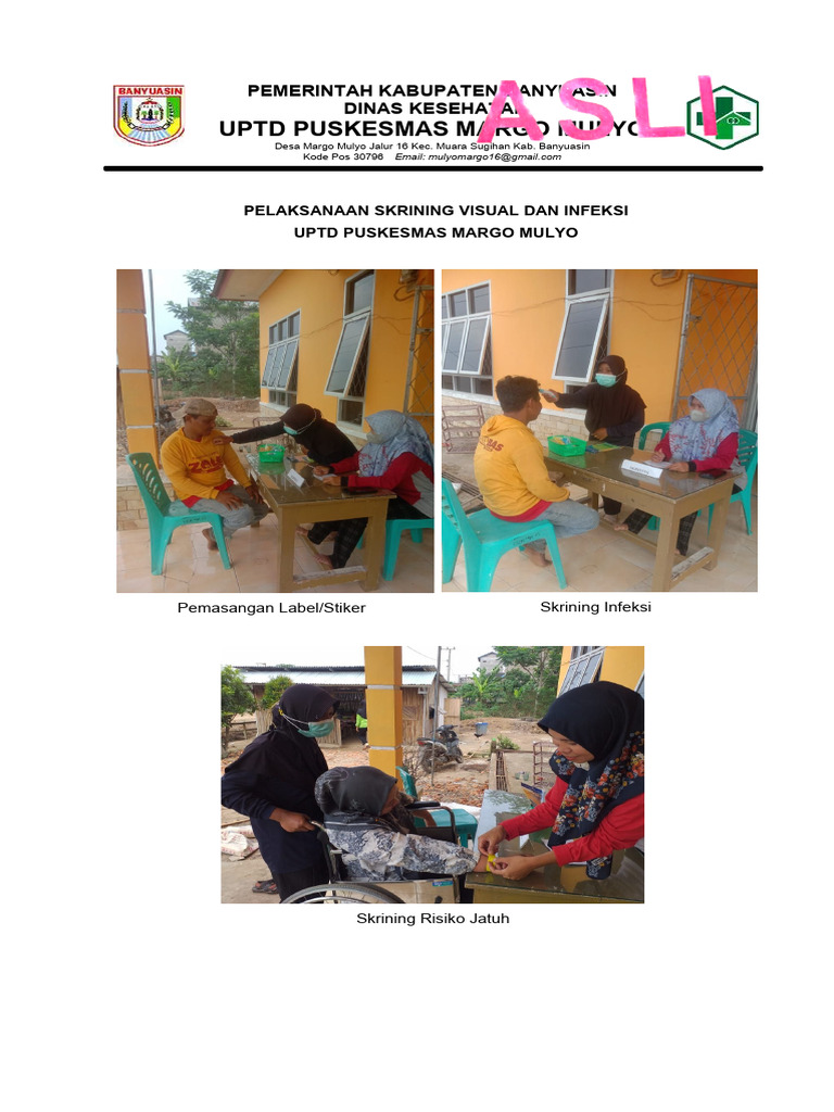 Skrining Kesehatan di Puskesmas Margo Mulyo | PDF