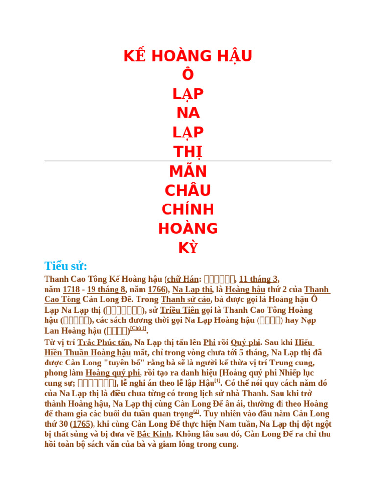 KẾ HOÀNG HẬU | PDF