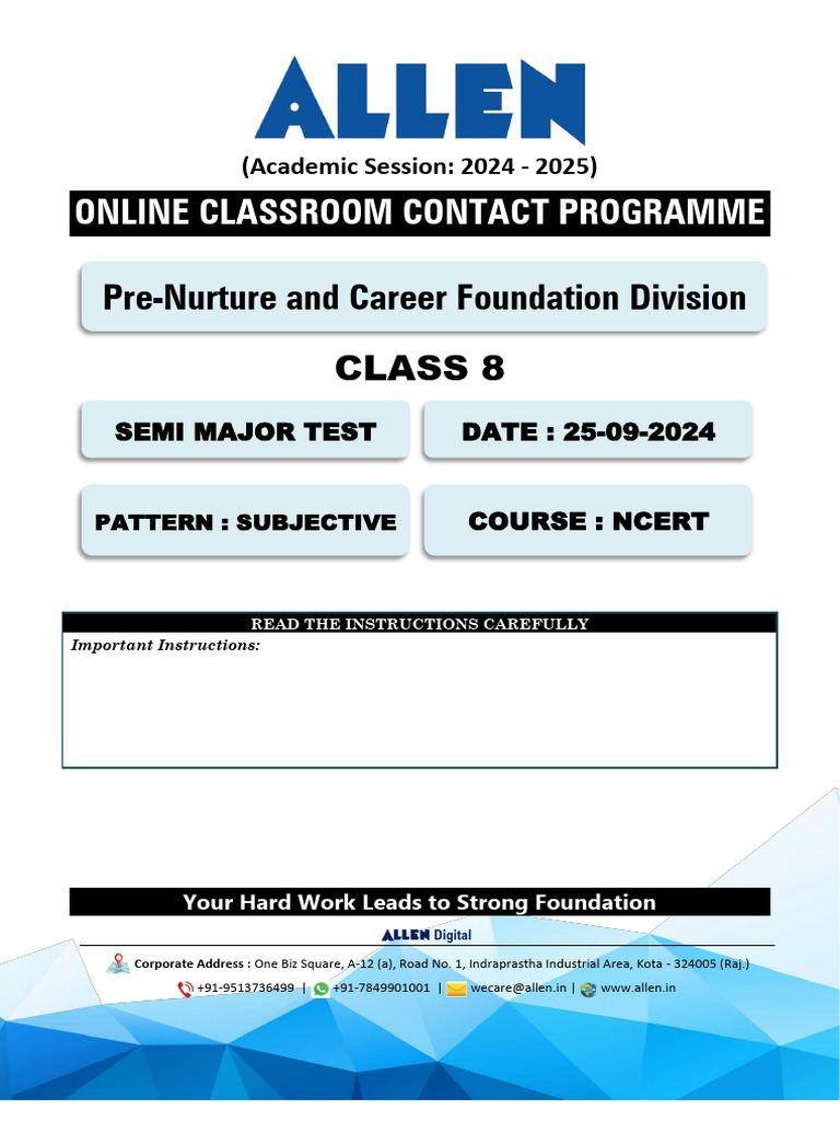 PH 1+to+3+Semi+Major SST+CL 8 Paper | PDF