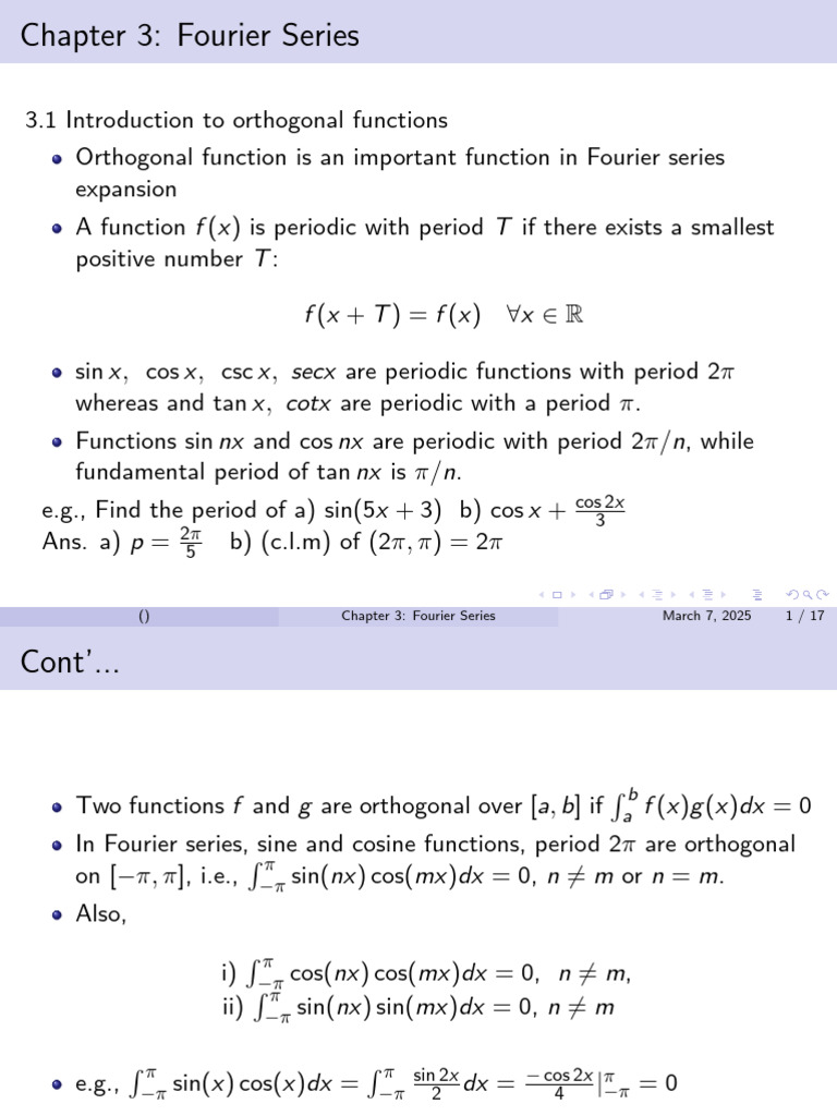 Chapter 3 | PDF | Fourier Series | Trigonometric Functions