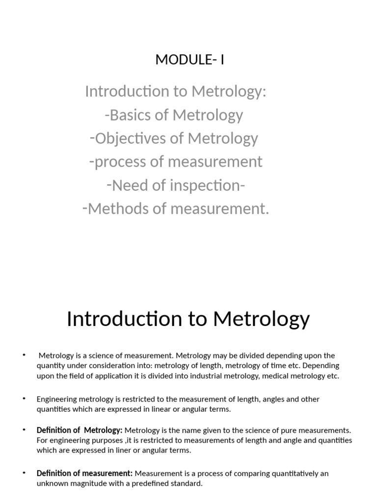 Module1 Em&i | PDF | Metrology | Measurement
