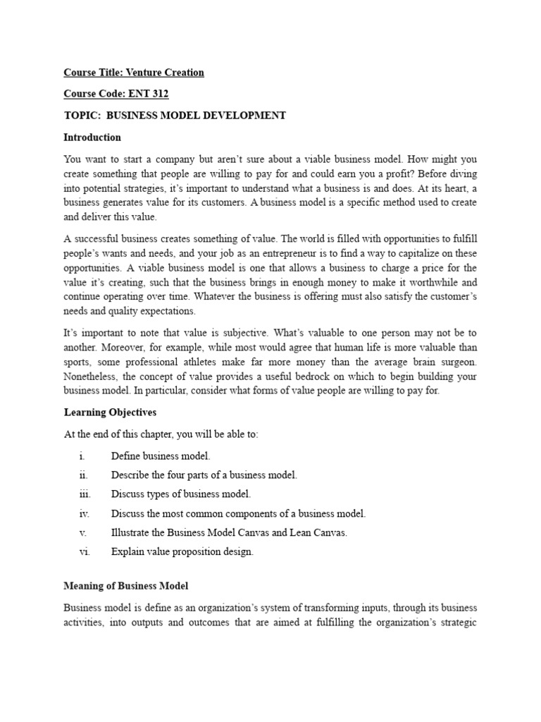 Business Model Development Essentials | PDF | Franchising | Business Model