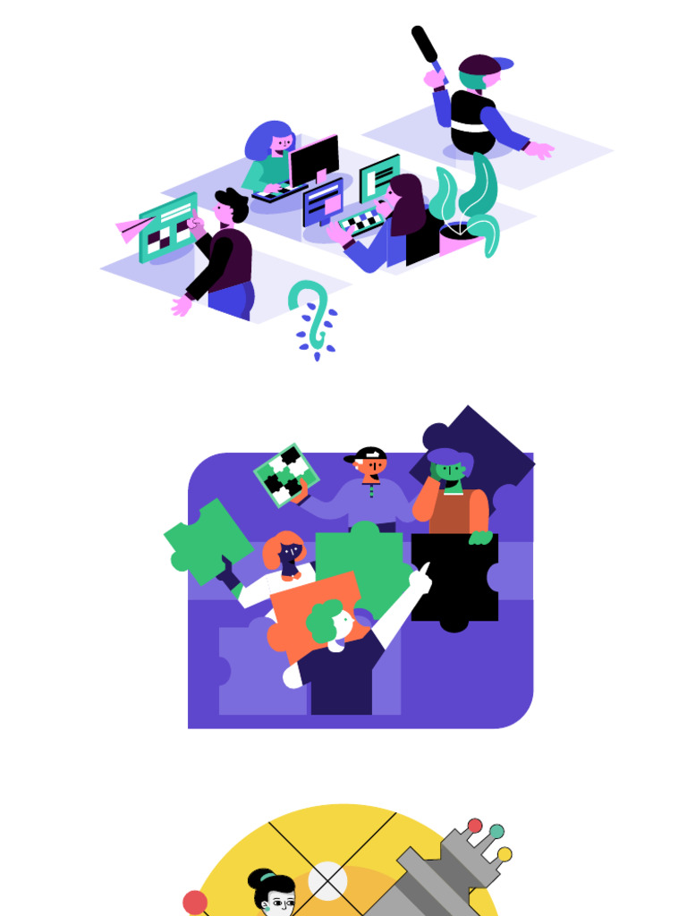 Team Work Attributes Illustrations Purple Variant | PDF