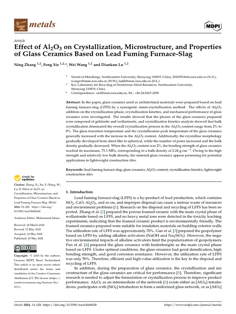 Al2O3 Impact on Glass Ceramics from LFFS | PDF | Differential Scanning ...