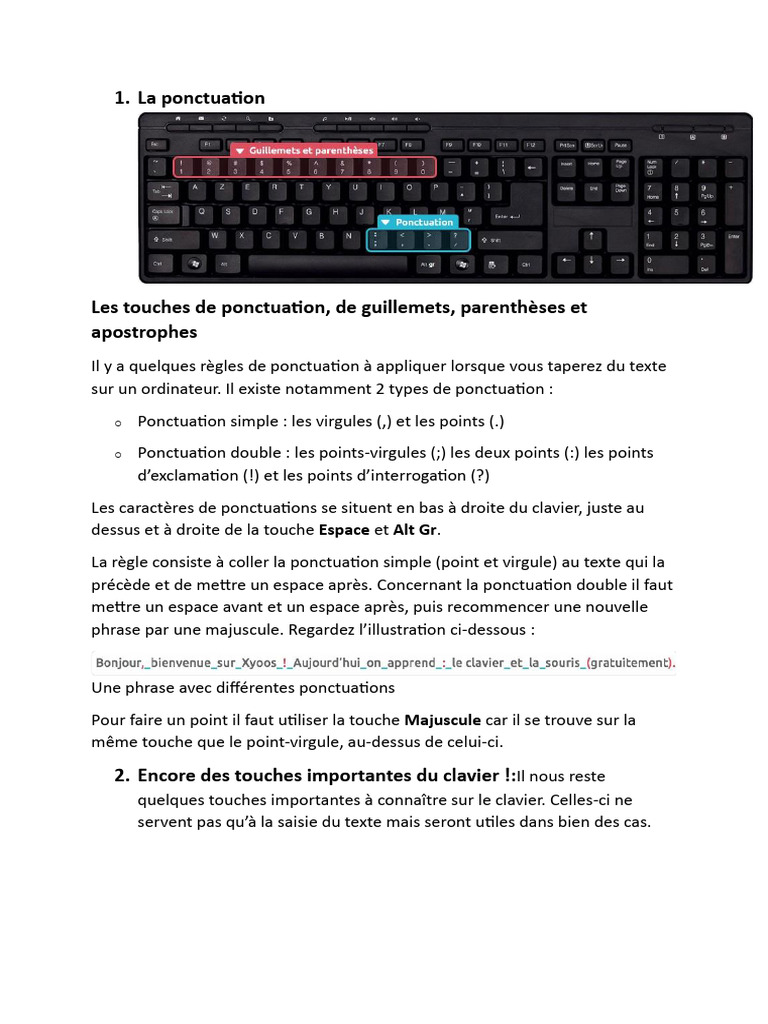 Règles de ponctuation et touches clavier | PDF | Clavier d'ordinateur ...