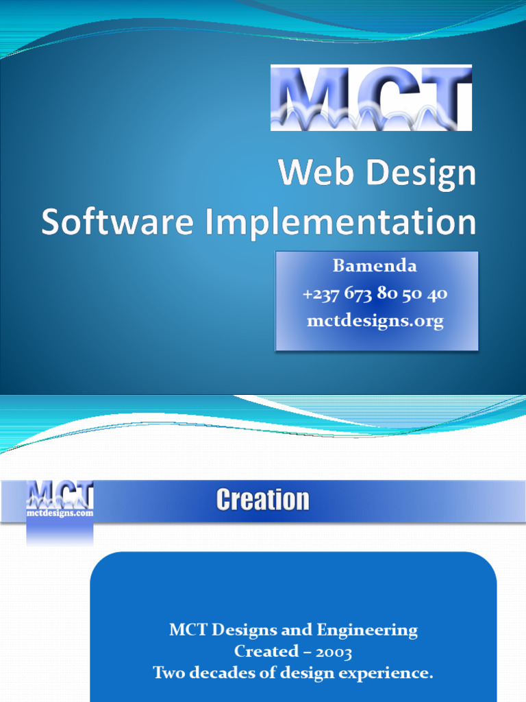 MCT Cameroon Brochure Web Design and Software Implementation 2024 | PDF