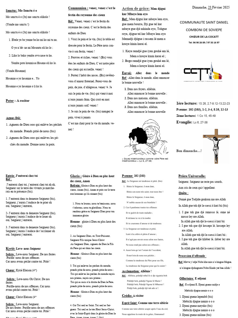 Célébration du Dimanche 23 Février 2025 | PDF | Liturgie et culte ...