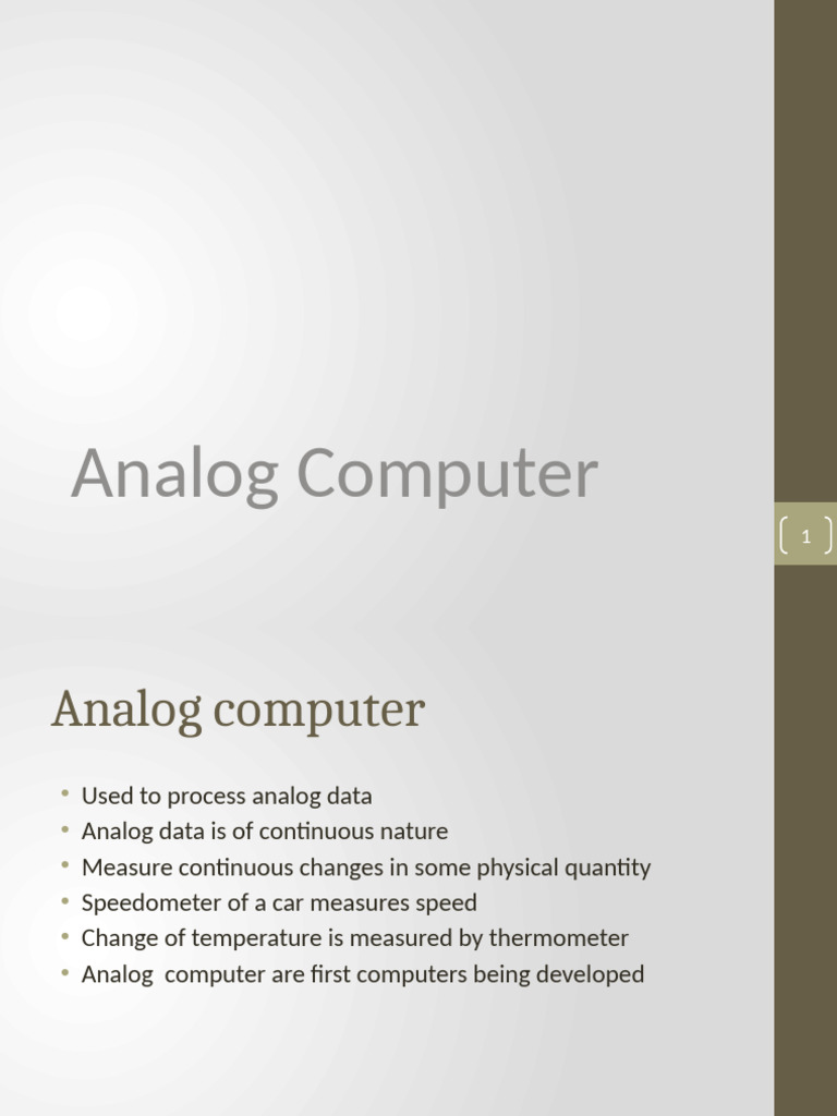 Overview of Analog and Digital Computers | PDF | Digital Data | Computing