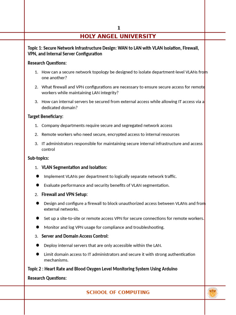 Topics of Interest | PDF | Computer Network | Virtual Private Network