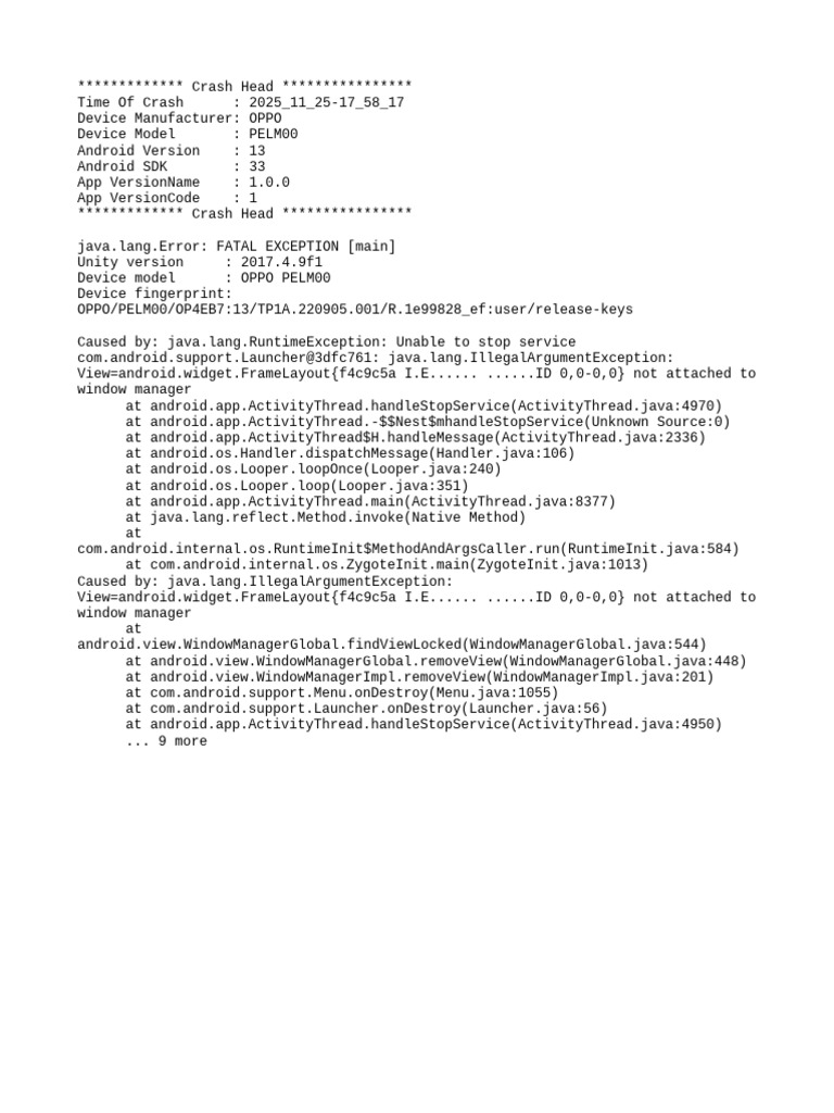 OPPO PELM00 Crash Log Analysis | PDF