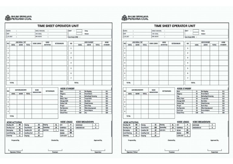 Time Sheet Unit | PDF