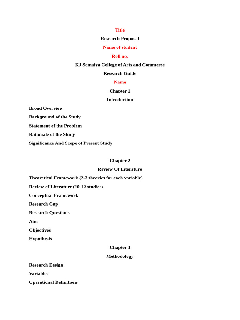 Research Proposal Structure Guide | PDF