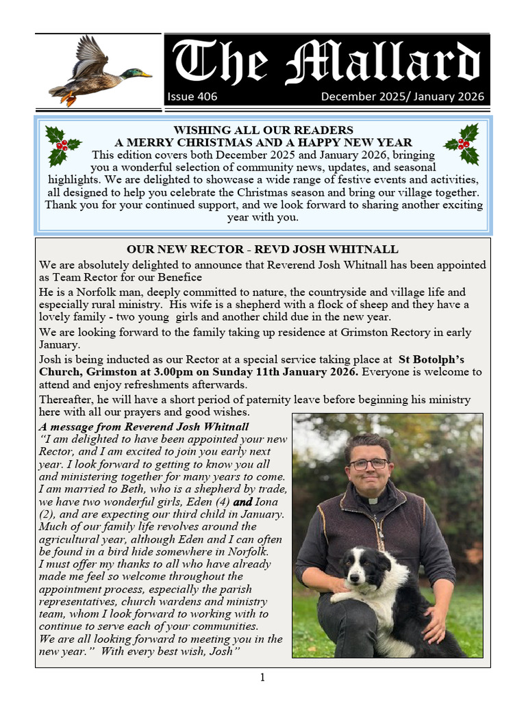 New Rector Announcement: Rev. Josh Whitnall | PDF | Christmas ...
