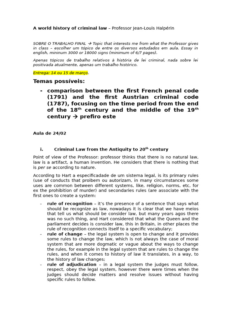 A World History of Criminal Law | PDF | Capital Punishment | Crimes