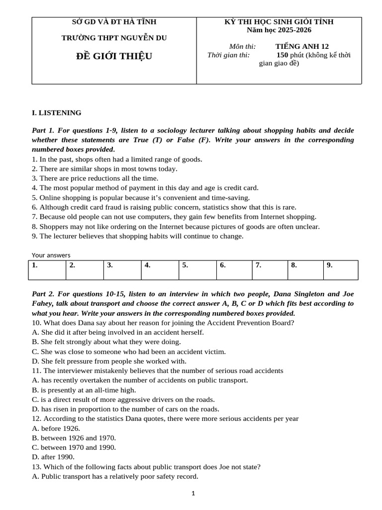 English Exam Introduction for 12th Grade | PDF | Sea Level Rise | Ice