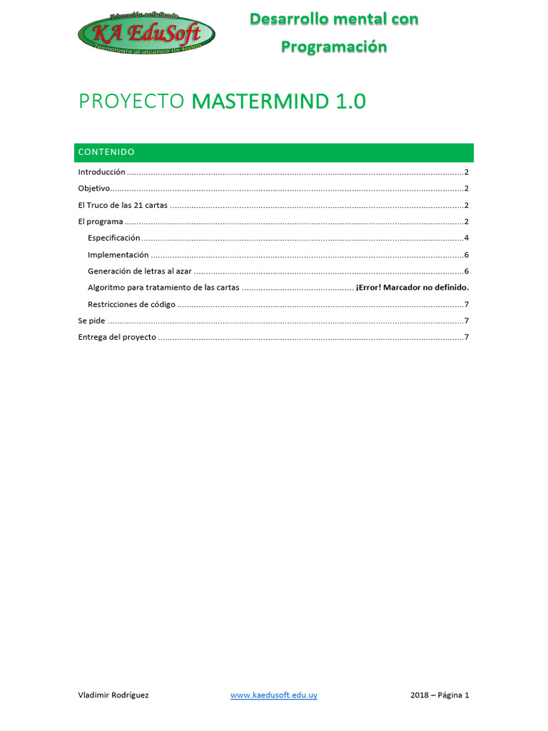 Programa MasterMind en Pascal | PDF | Programa de computadora ...