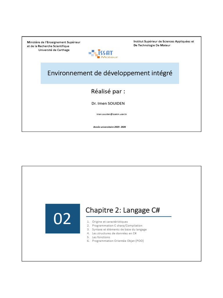 Introduction au langage C# et POO | PDF | C# (Langage de programmation ...